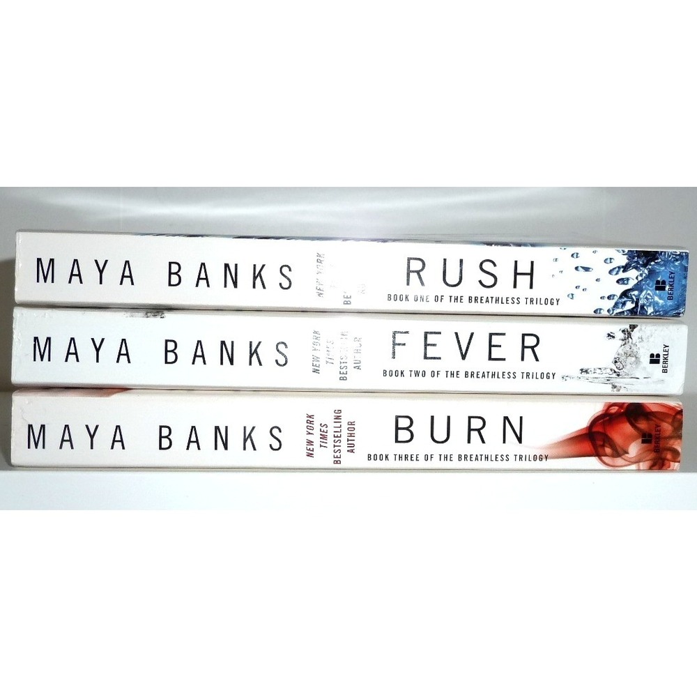 Maya Banks Complete Breathless Trilogy - Rush,  Fever & Burn Paperback VG - Picture 2 of 4